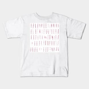 Magenta stripes over white background Kids T-Shirt